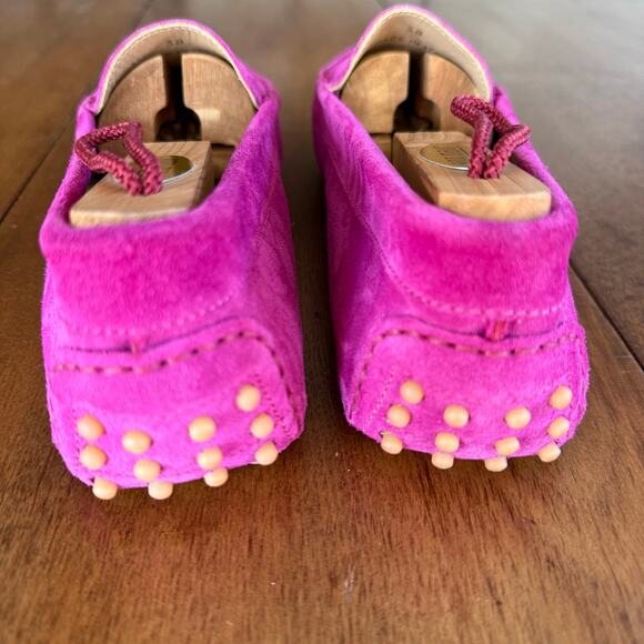 M. Gemi Felize Pink Suede Leather Slip-on Moccasins Flat Sz 38 Italian Handmade - Picture 8 of 16